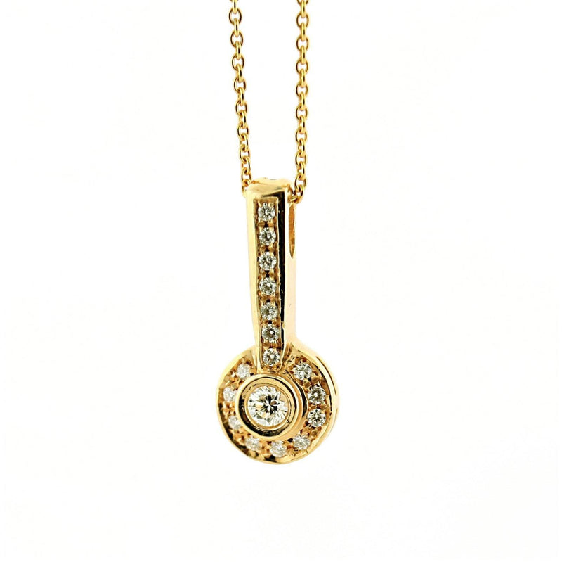 Diamond Pendant 18K Yellow Gold Necklace (0.30 carat) - Thenetjeweler