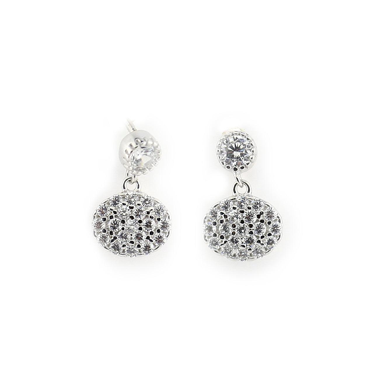 Round Drop Earrings Silver - Thenetjeweler