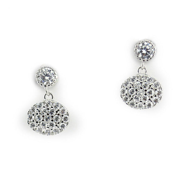 Round Drop Earrings Silver - Thenetjeweler