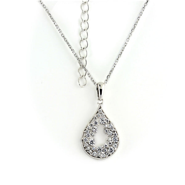 Sterling Silver Cubic Zirconia Pendant Necklace - Thenetjeweler