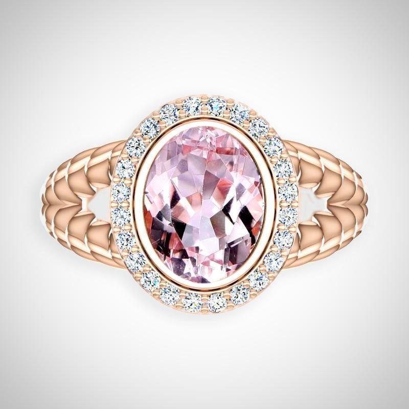 Morganite diamond ring rose gold - Thenetjeweler