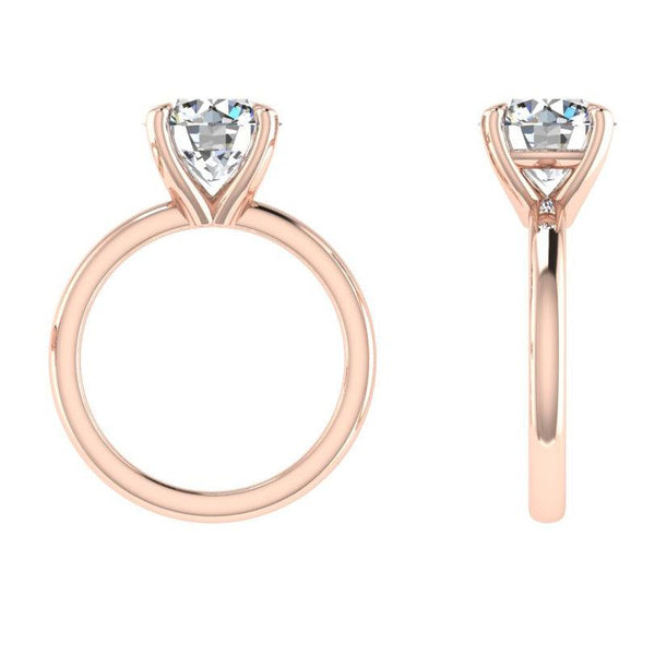 18k Rose Gold Round Solitaire Diamond Engagement Ring - Thenetjeweler