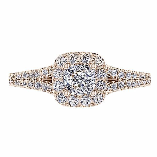 Split Shank Halo Diamond Ring - Thenetjeweler