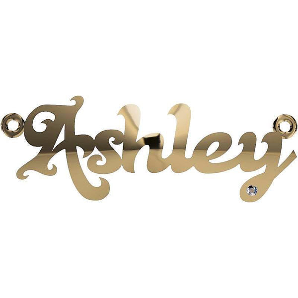Personalized Name Necklace Ashley with Diamond 14K Yellow Gold - Thenetjeweler