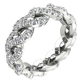 Diamond Twisted Band Ring Platinum - Thenetjeweler