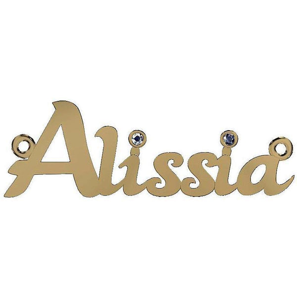 Personalized Name Necklace Alissia with Diamonds 14K Yellow Gold - Thenetjeweler
