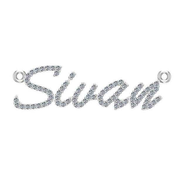 Personalized Name Necklace Sivan with Diamonds 14K White Gold - Thenetjeweler