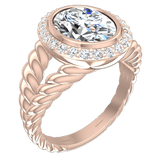 Pink Gold Diamond Ring Cable Coil Design Setting - Thenetjeweler