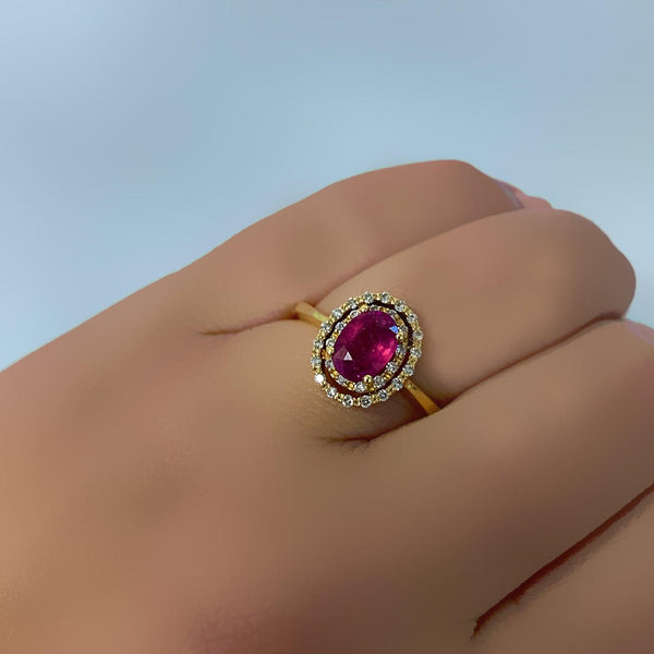 Ruby and Diamond Ring Yellow Gold - Thenetjeweler