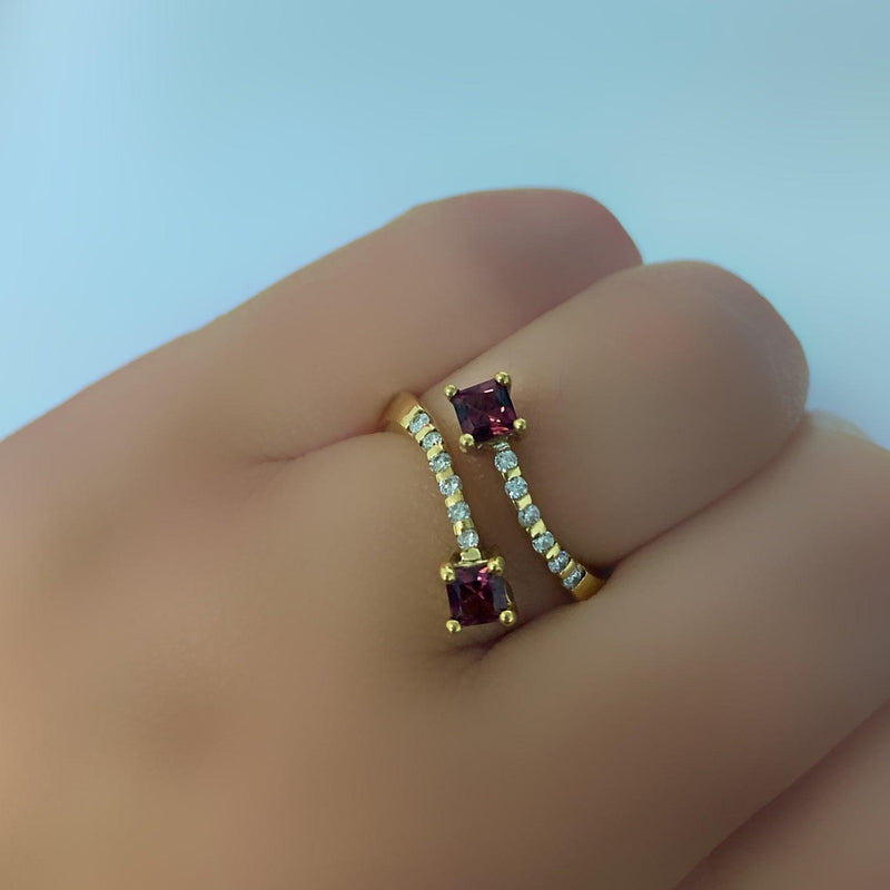 Rhodolite Diamond Ring - Thenetjeweler