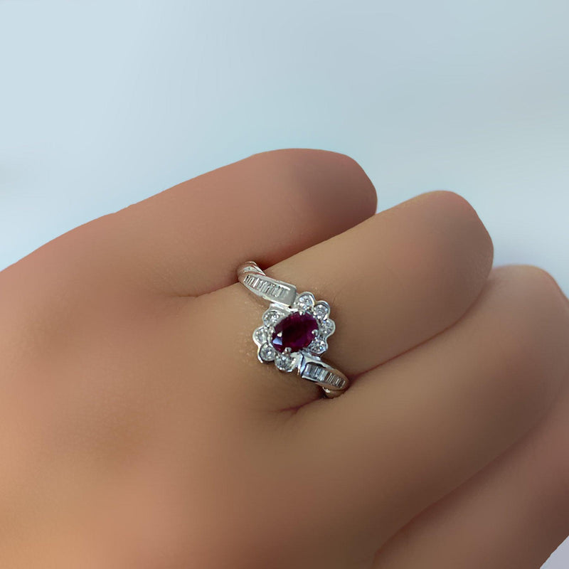 Ruby and Diamond Ring White Gold - Thenetjeweler