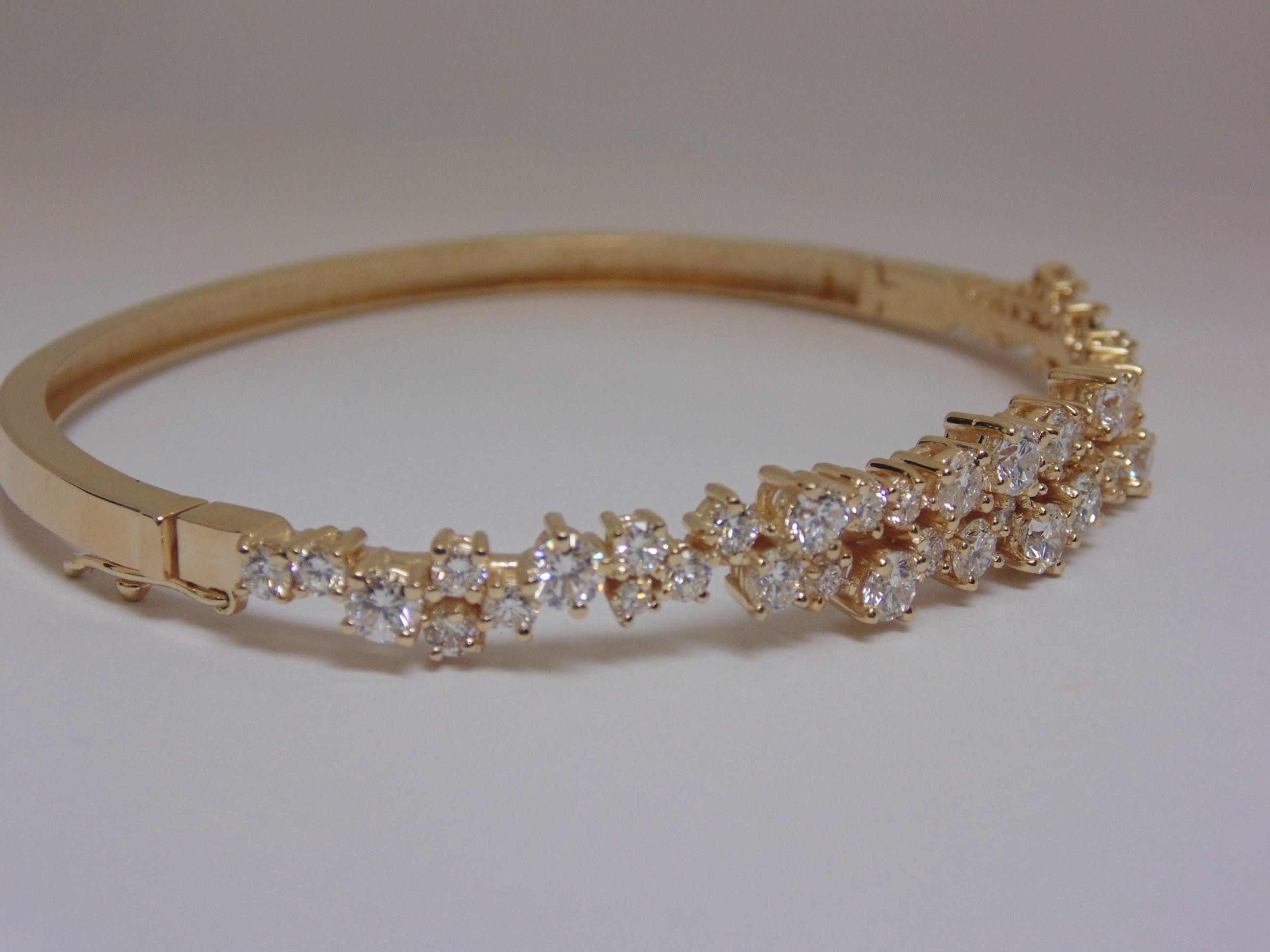 Cluster Diamond Bangle | TheNetJeweler