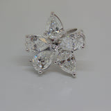 Pear Diamond Flower Ring - Thenetjeweler