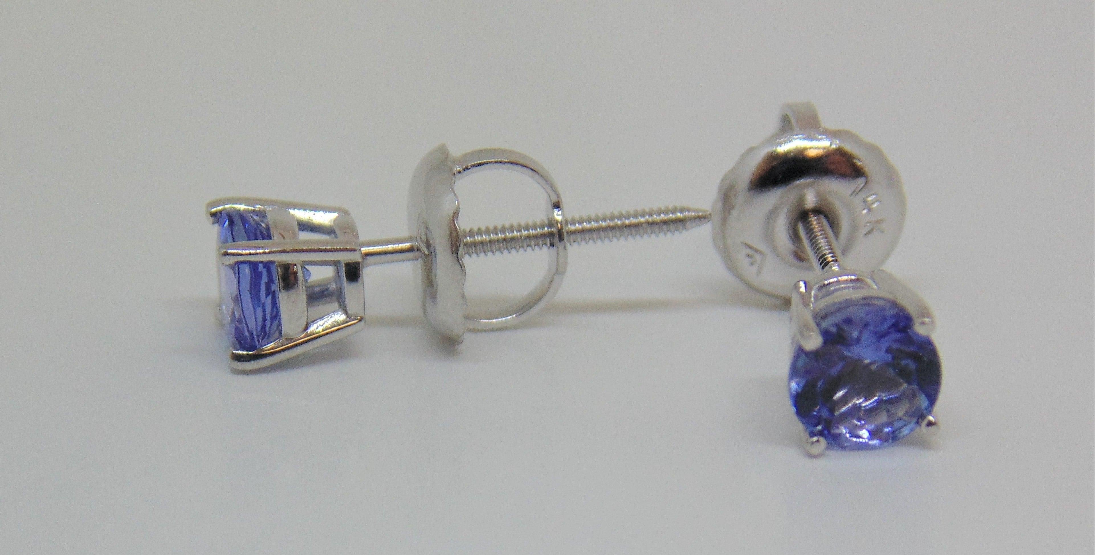 Basket-Set Round Tanzanite Studs - Thenetjeweler