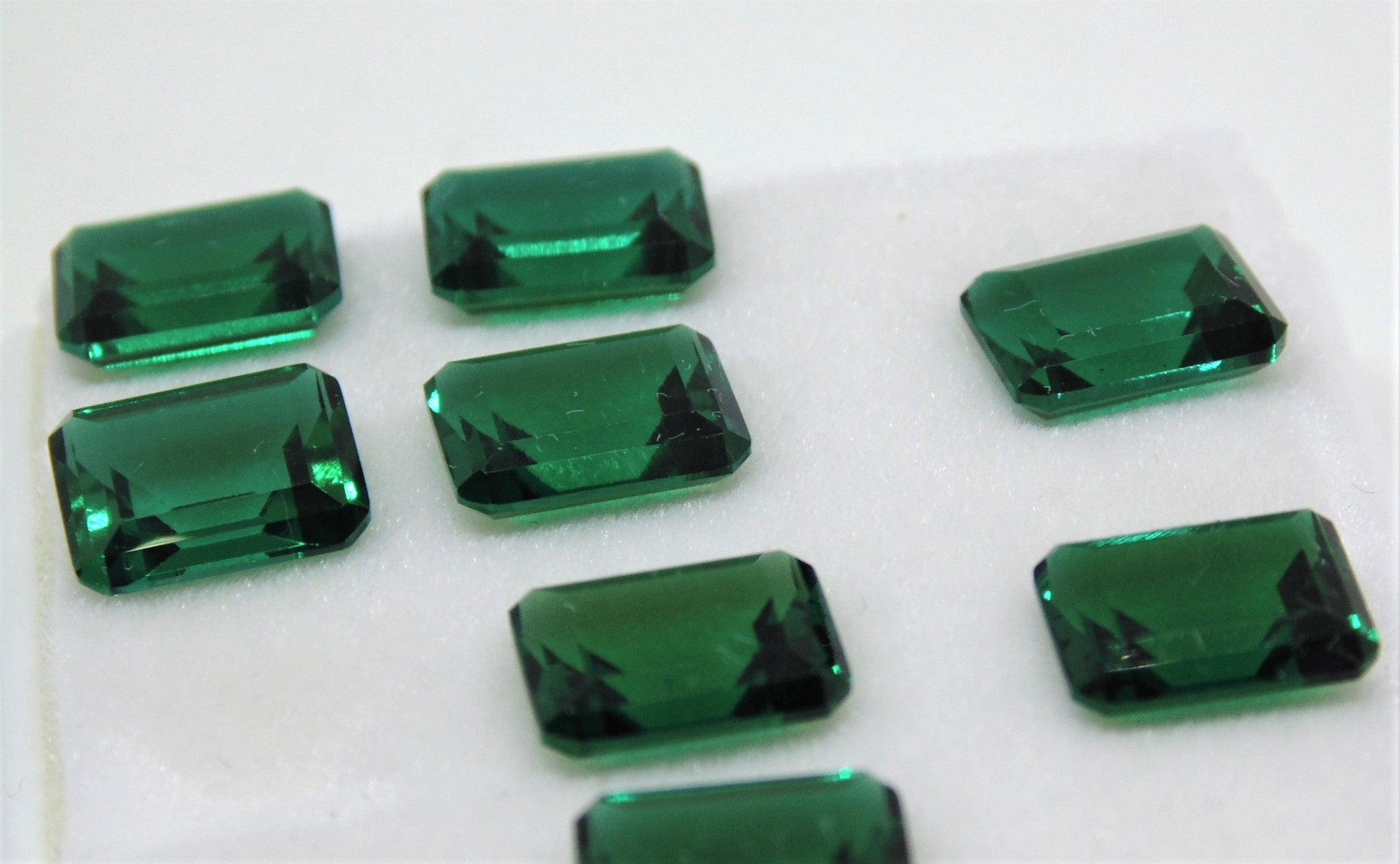 8x6mm Lab Grown Emerald Cushion Cut - Thenetjeweler