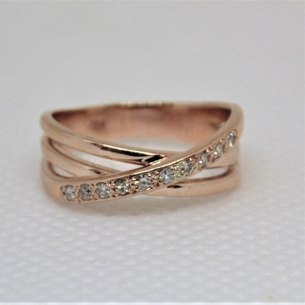 Crossover Diamond Ring 14K Rose Gold - Thenetjeweler