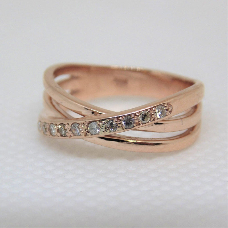 Crossover Diamond Ring 14K Rose Gold - Thenetjeweler
