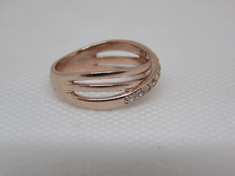 Rose Gold Diamante Crossover Ring Fashion rings, Crossover ring