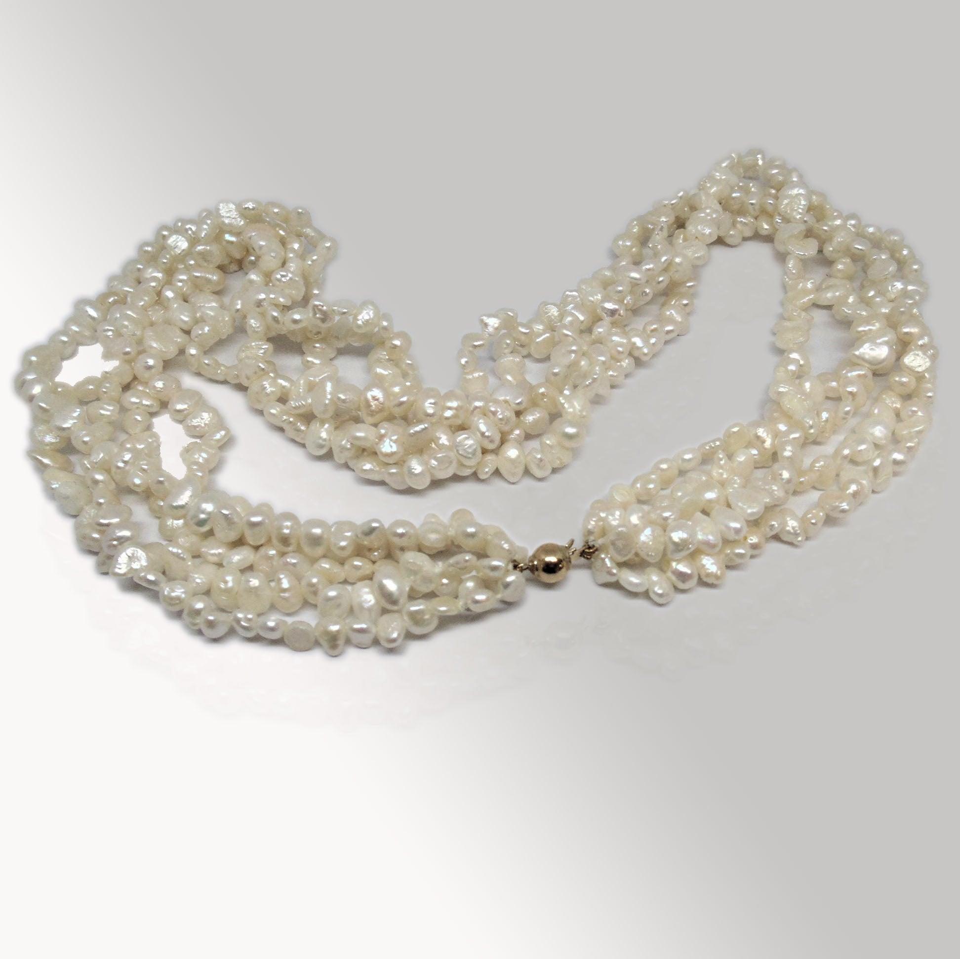 Multi-strand top freshwater pearl necklace