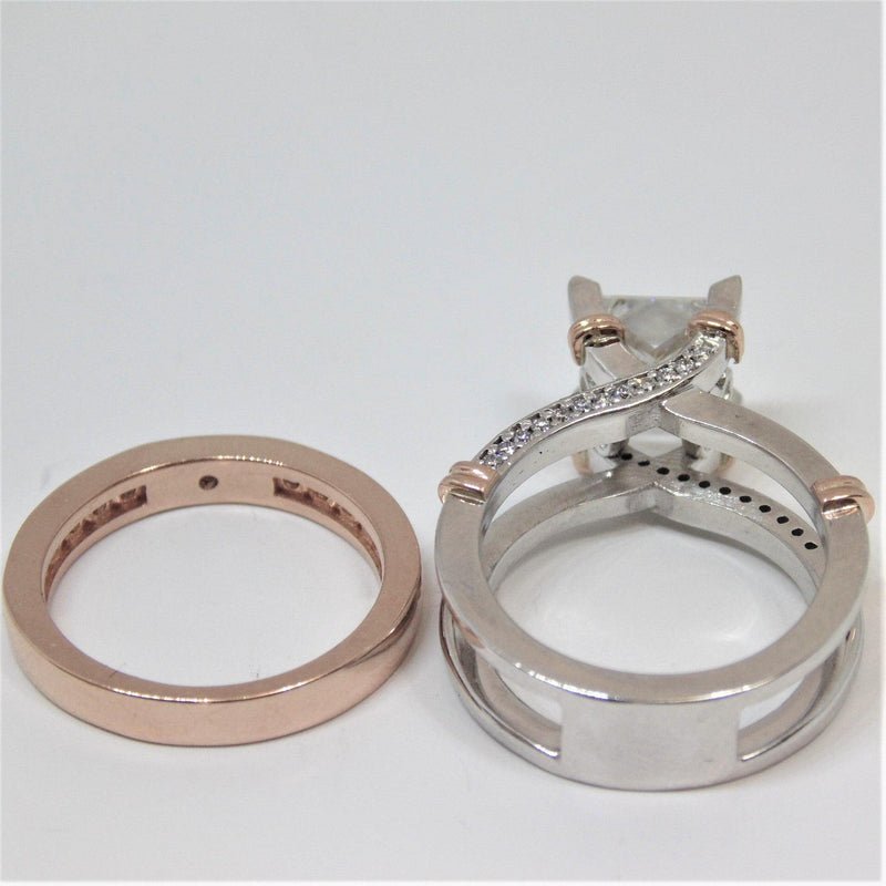 Princess cut Diamond Ring jacket Bridal Set - Thenetjeweler