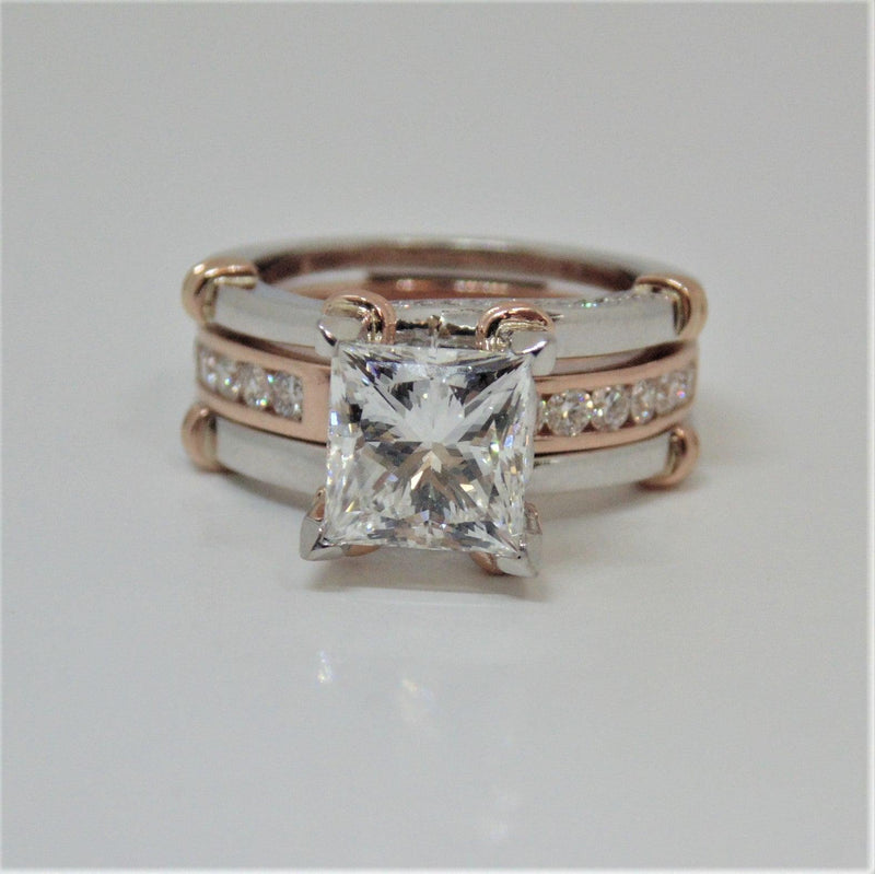 Princess cut Diamond Ring jacket Bridal Set - Thenetjeweler