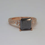 4.25 carat Black Diamond Engagement Ring - Thenetjeweler