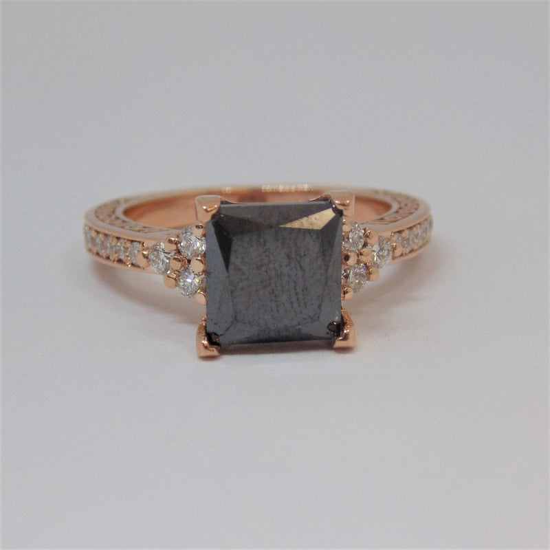 4.25 carat Black Diamond Engagement Ring - Thenetjeweler