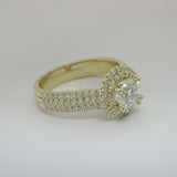 Double Halo Round Diamond Engagement Ring Setting 18K White Gold - Thenetjeweler