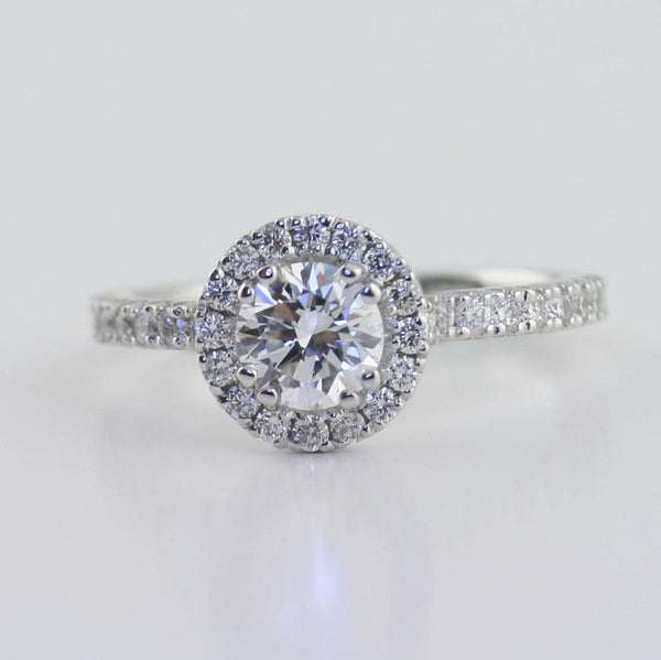 Round Halo Diamond Ring 1 carat t.w. - Thenetjeweler