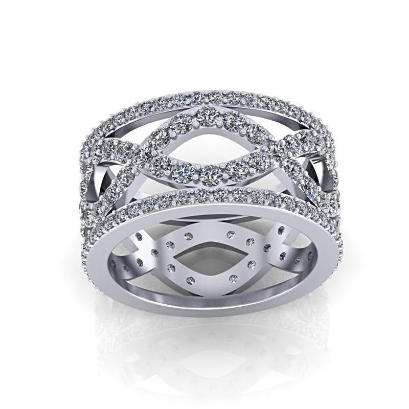 Diamond Infinity Design Ring 18K White Gold - Thenetjeweler