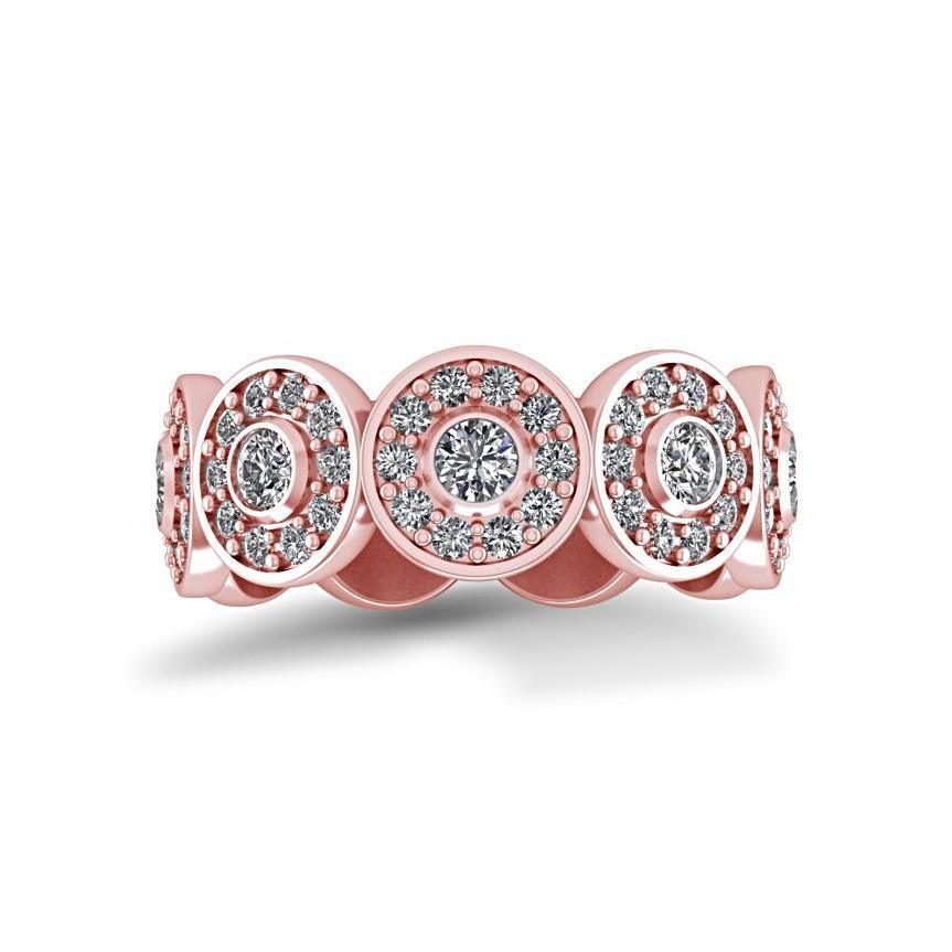 Diamond Circular Design Ring 18K White Gold - Thenetjeweler