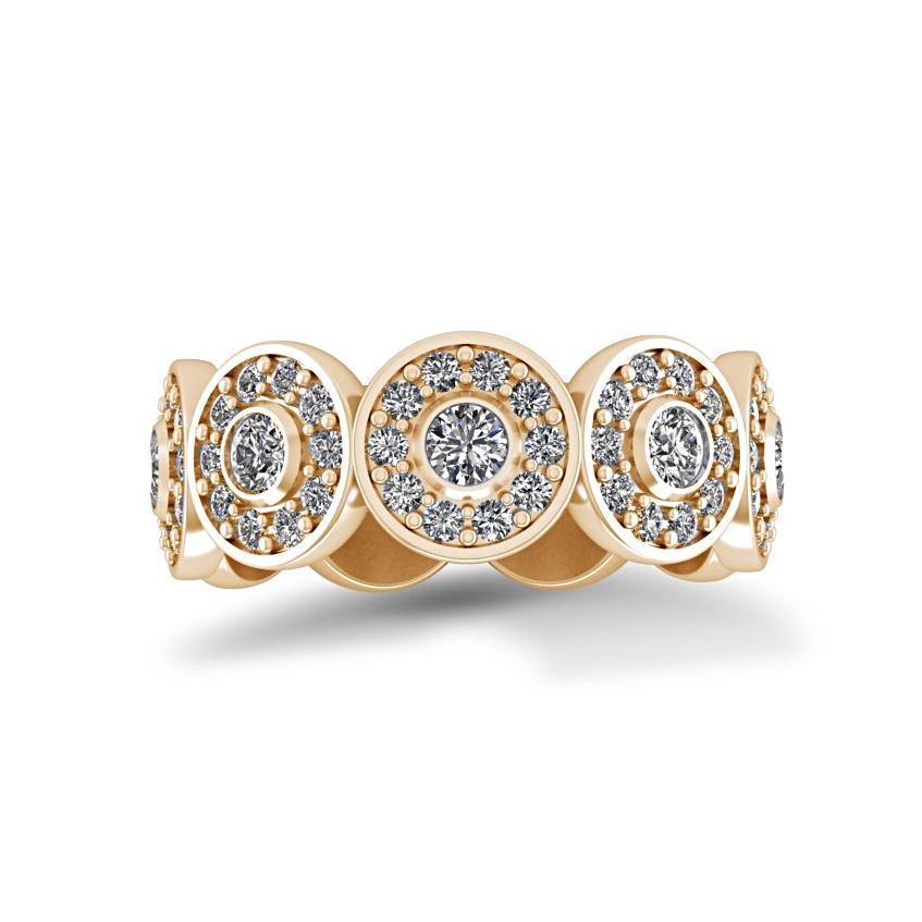 Diamond Circular Design Ring 18K White Gold - Thenetjeweler