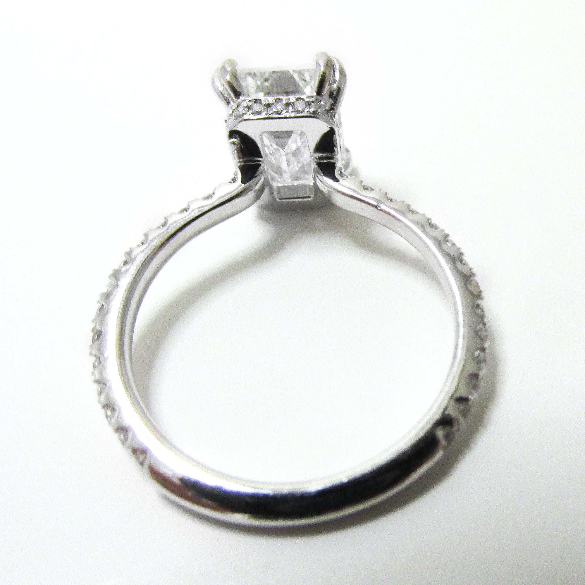 Emerald cut Diamond Cathedral Setting - Thenetjeweler