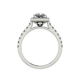 Princess Cut Diamond Square Halo Ring 18K Gold - Thenetjeweler