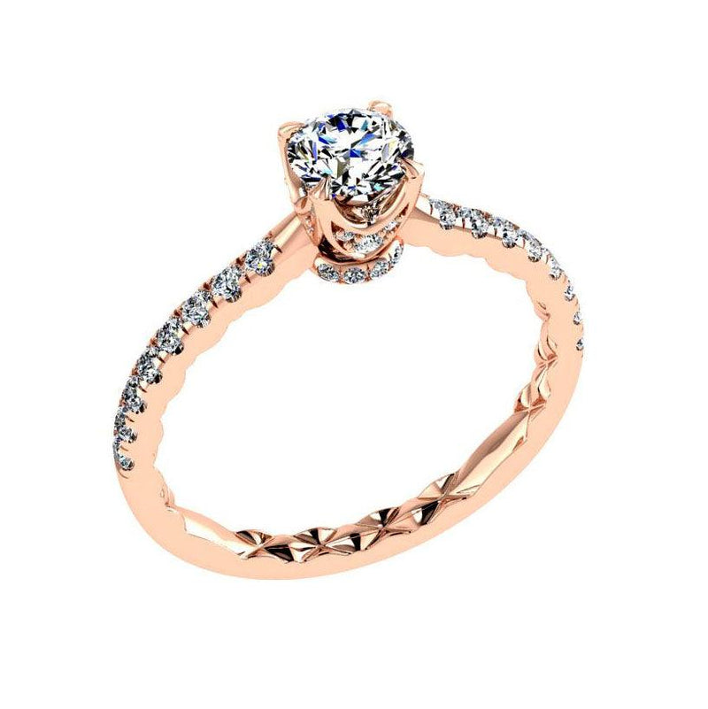 Round Diamond Rose Gold Engagement Ring (0.40 ct. tw) - Thenetjeweler