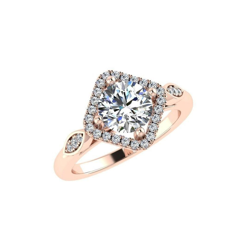 Diamond Halo Marquise Sides Engagement Ring - Thenetjeweler