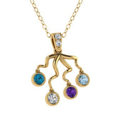 Four Birthstone Necklace 14K Gold - Thenetjeweler