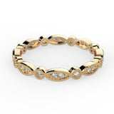 Milgrain Marquise and Dot Diamond Eternity Ring Band 18K White Gold - Thenetjeweler