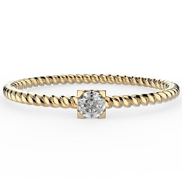 Dainty Twist Diamond Band 0.10 carat 18K Gold - Thenetjeweler