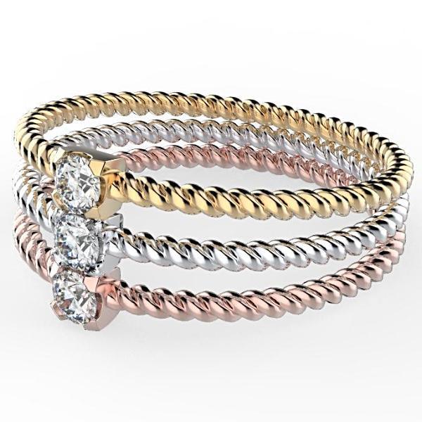 Twist Stacking Diamond Rings - Thenetjeweler