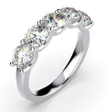 5-Stone Diamond Semi Eternity Ring Band 18K White Gold - Thenetjeweler