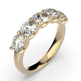 5-Stone Diamond Semi Eternity Ring Band 18K White Gold - Thenetjeweler