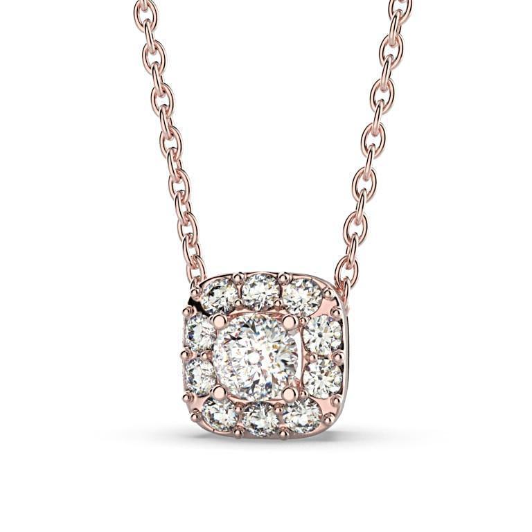Cushion Halo Diamond Pendant - Thenetjeweler