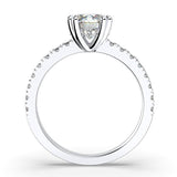 Round Diamond Engagement Ring with Side Stone Detail 18K White Gold - Thenetjeweler