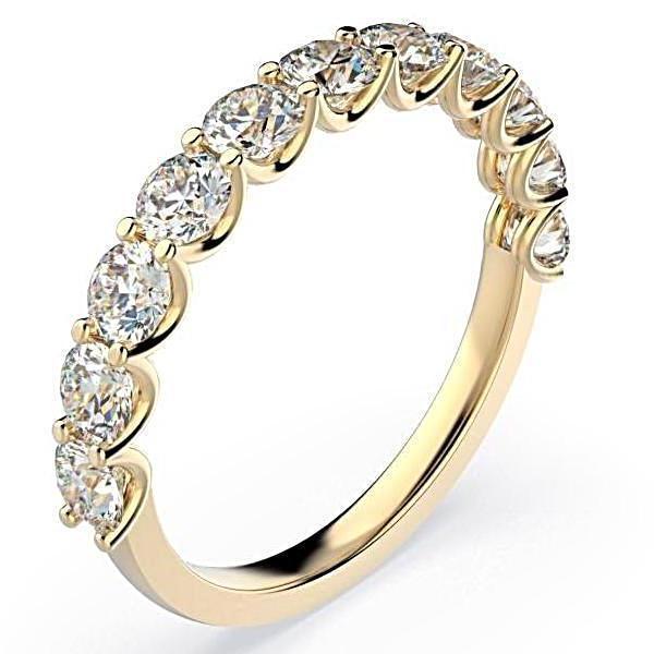 Diamond Semi Eternity Ring Band 18K Gold (1.10 ct. tw.) - Thenetjeweler