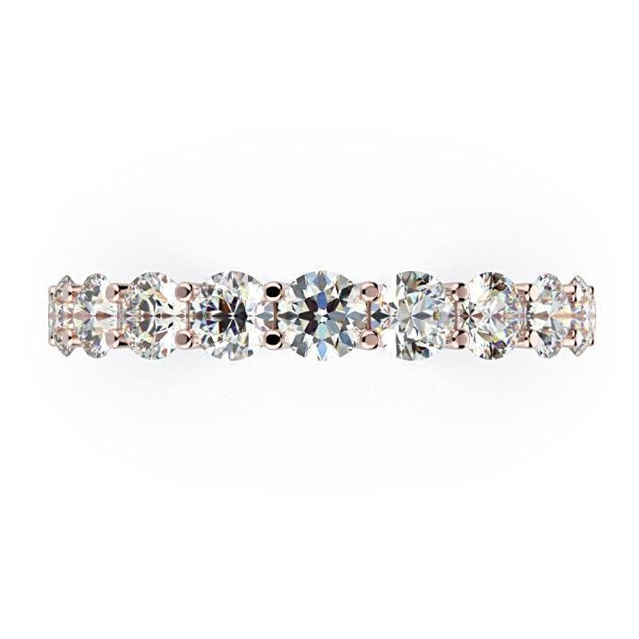 Diamond Semi Eternity Ring Band 18K Gold (1.10 ct. tw.) - Thenetjeweler