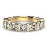 Princess Cut Diamond Semi Eternity Ring 18K White Gold Band 1.80 ct tw - Thenetjeweler