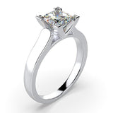 Princess Cut Solitaire Diamond Engagement Ring 18K White Gold Setting - Thenetjeweler