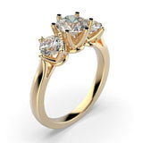 Three Stone Round Cut 0.40 carat Diamond Engagement Ring 18K White Gold - Thenetjeweler