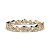 Milgrain Marquise and Dot Diamond Eternity Ring Band 18K White Gold - Thenetjeweler